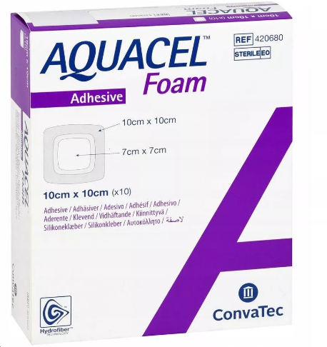 Aquacel Spumă adezivă 10 * 10cm pansament din spumă multistrat 1pc