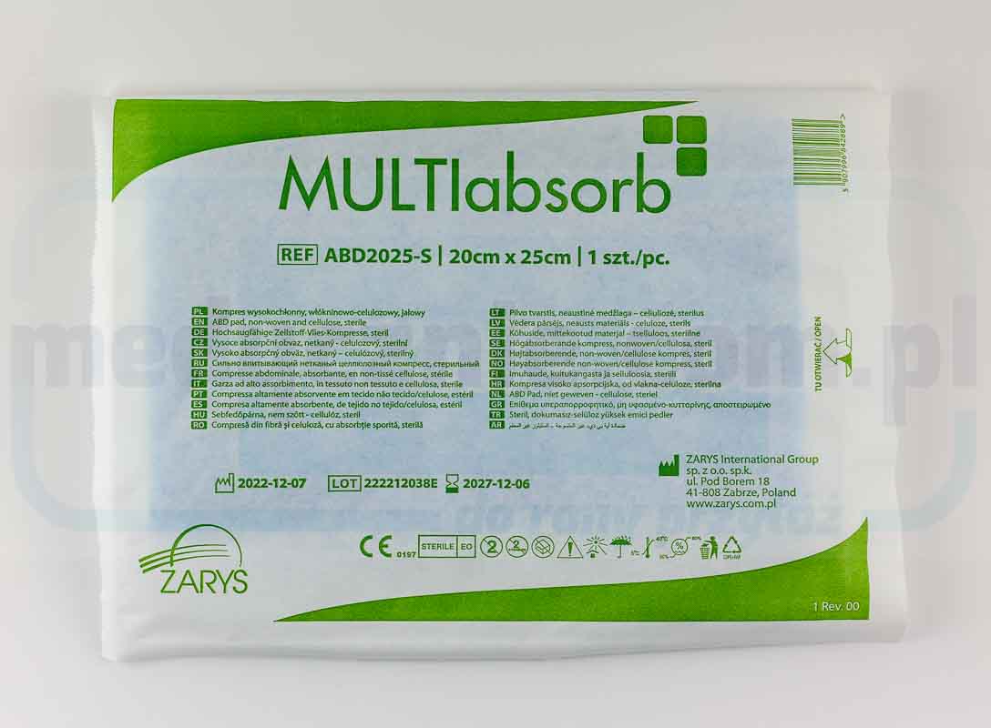 MULTIabsorb S 10cm x 10cm 1 buc Compresă cu absorbție ridicată; celuloză nețesută, sterilă