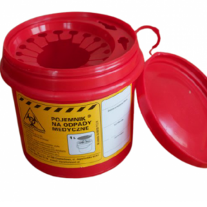 Container pentru deșeuri medicale 1L rotund 1pc
