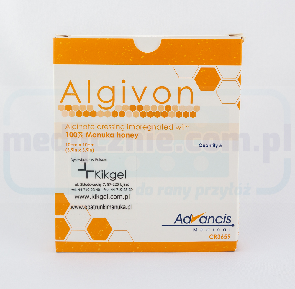 Algivon 10*10cm pansament alginat cu miere de Manuka 1pc