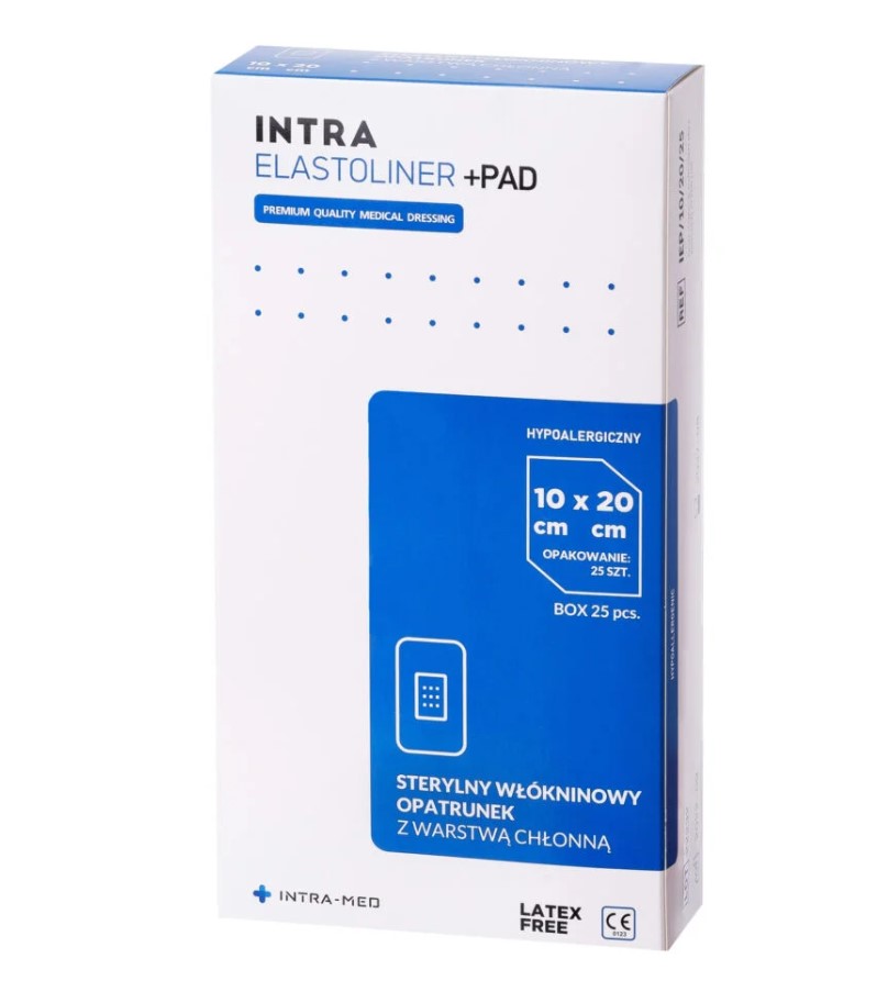 ELASTOLINER+PAD 10cm x 20cm 25pcs pansament cu tampon absorbant