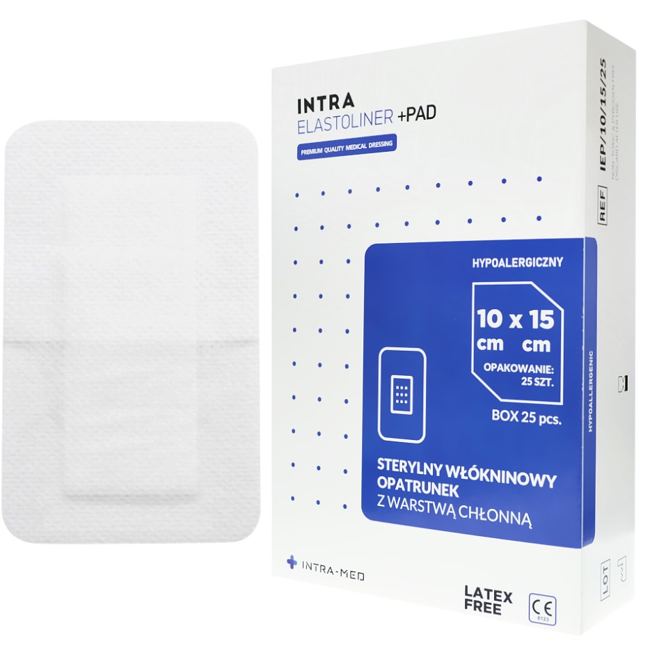 ELASTOLINER+PAD 10cm x 15cm 25pcs pansament cu tampon absorbant