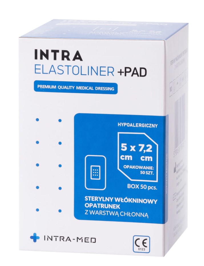 ELASTOLINER+PAD 5cm x 7.2cm 50pcs pansament cu tampon absorbant