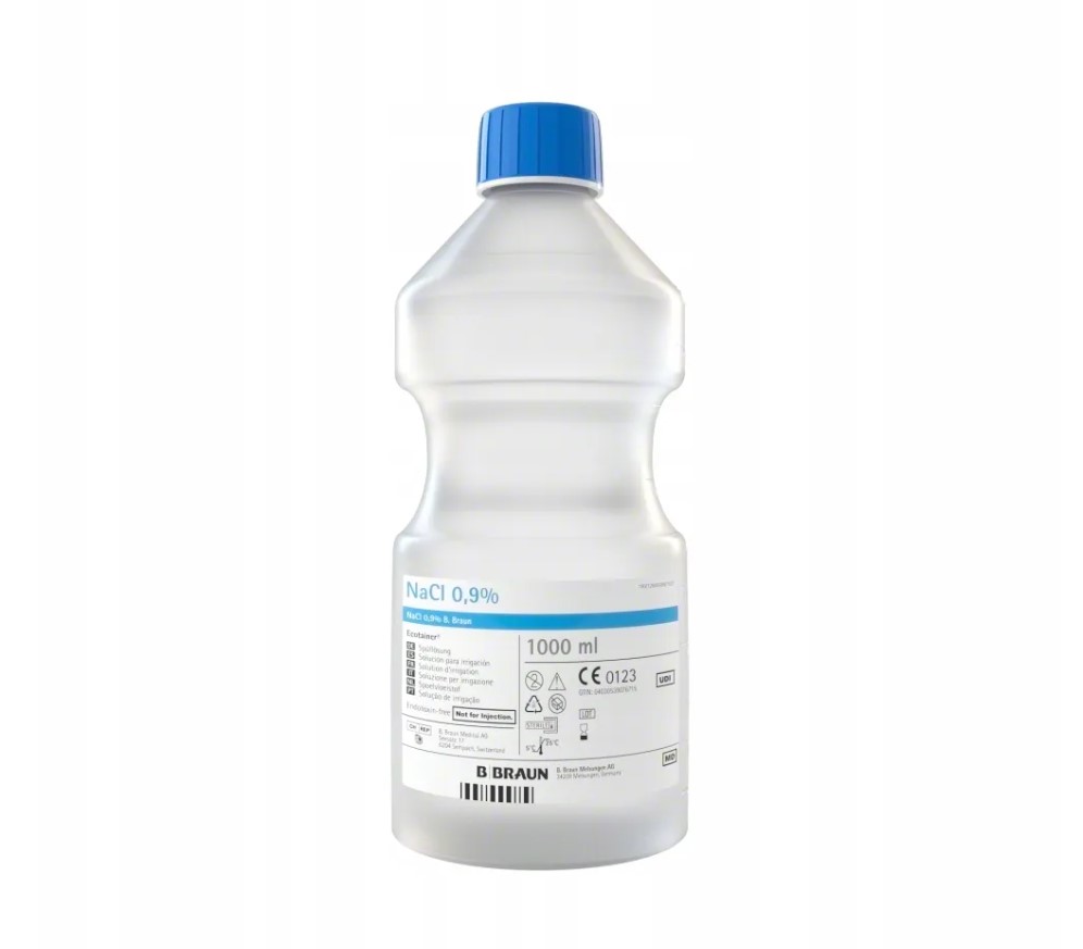 Ecotainer NaCL 0,9% soluție salină 1000ml capac cu șurub