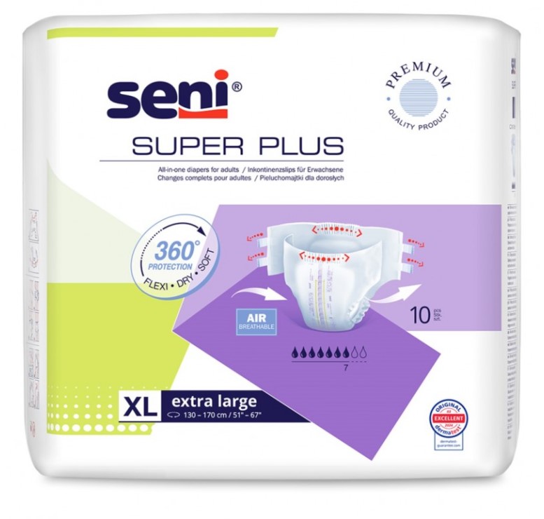 Scutece pentru adulți Super Seni Plus X-Large 10 buc