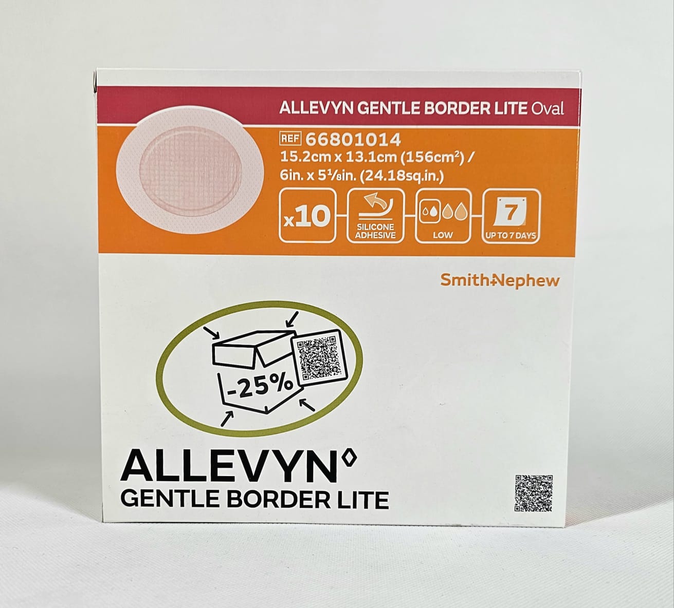 Allevyn Gentle Border Lite Oval 15.2 * 13.1cm 1pc