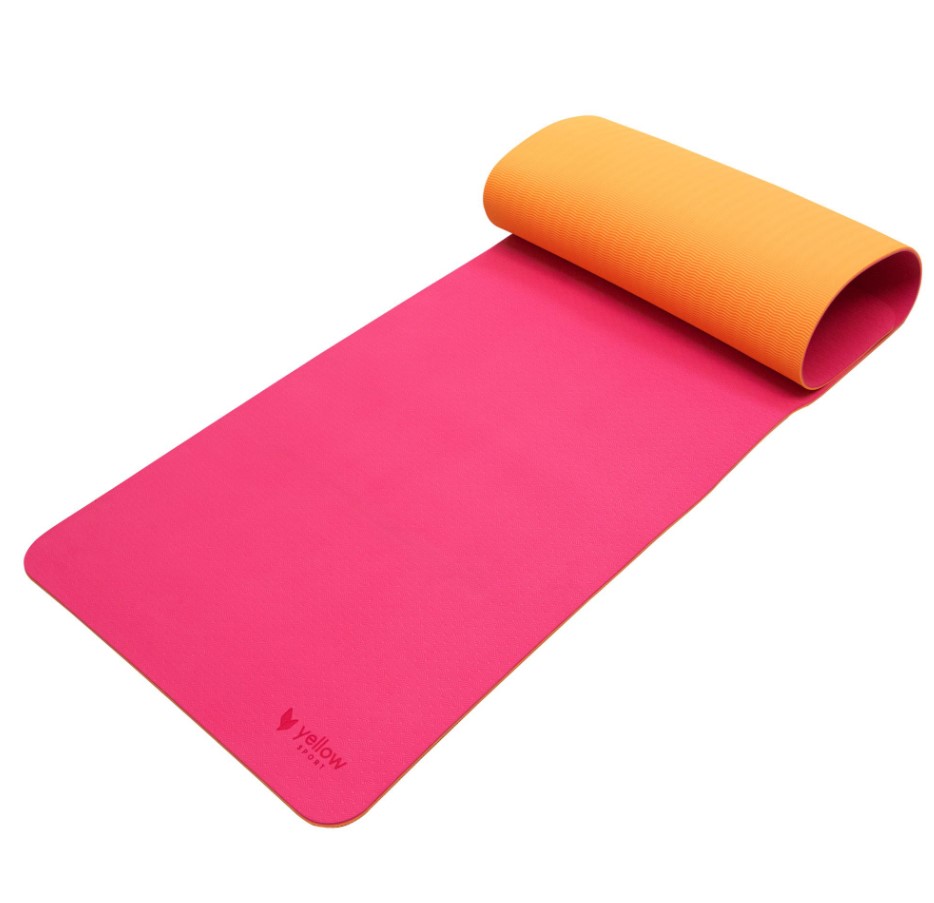 yellowMAT TPE saltea de exerciții roz-portocaliu + sac