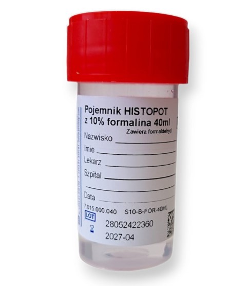 Recipient de 40 ml pentru histopatologi cu formalină 10%