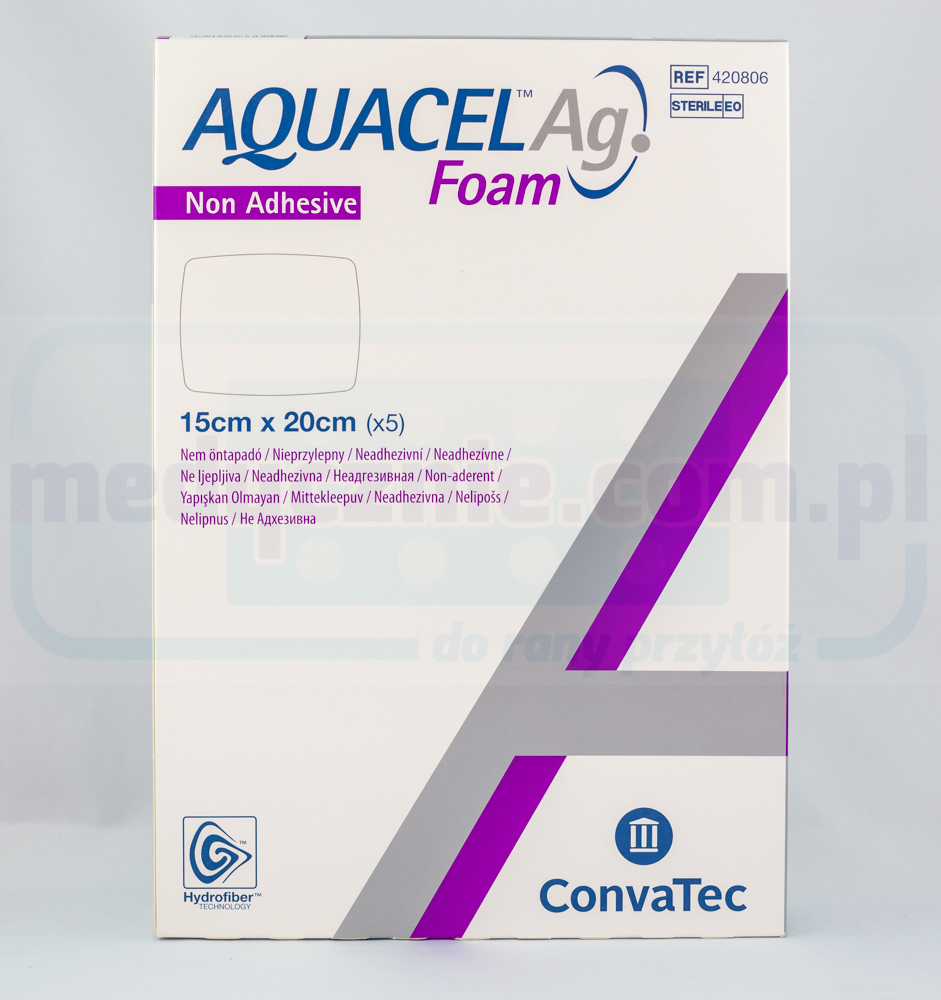 Aquacel Spumă Ag neadezivă 15 * 20cm pansament din spumă multistrat 1pc