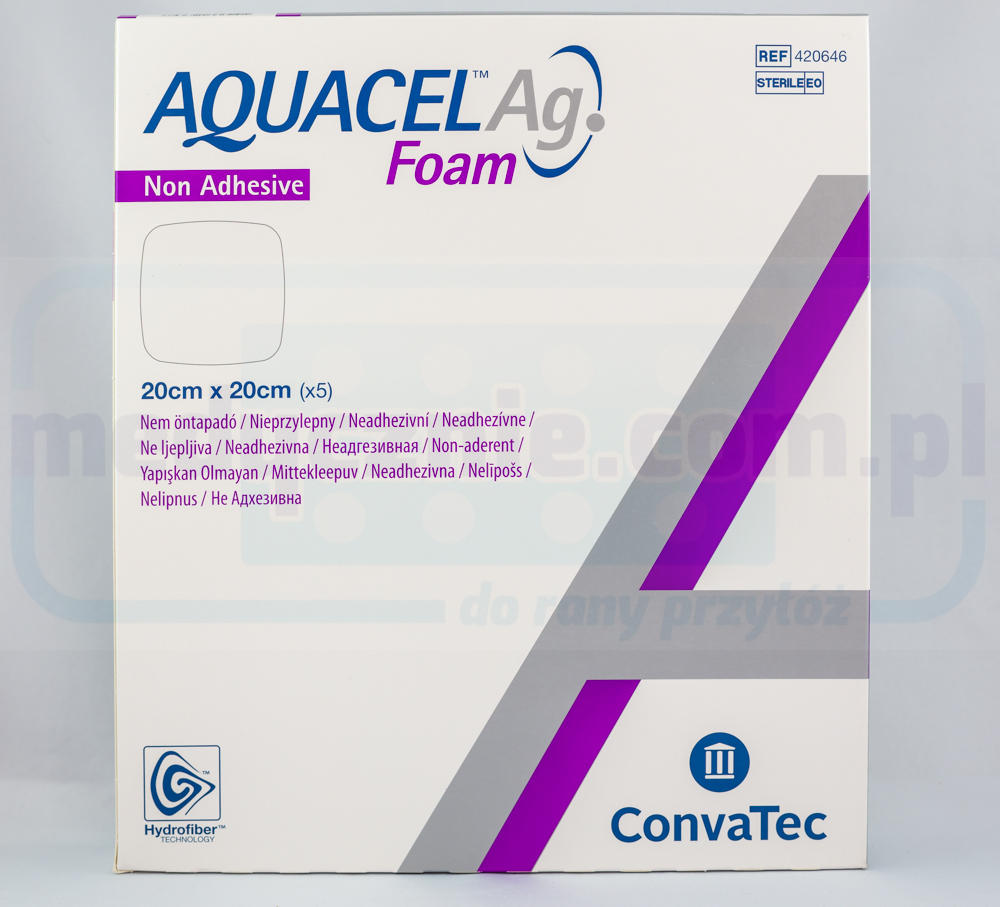 Aquacel Spumă Ag neadezivă 20 * 20cm pansament din spumă multistrat 1pc