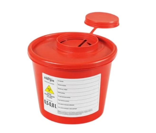 Container de deșeuri medicale 0.7L rotund 1pc