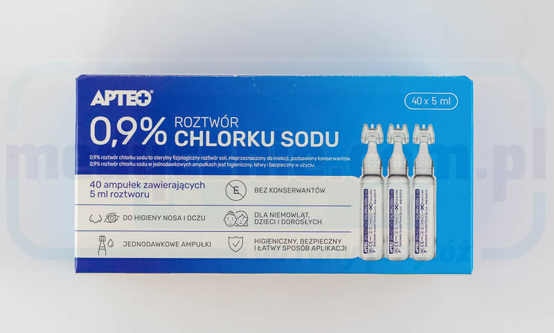 NaCL soluție salină soluție de clorură de sodiu 0,9%, 5 x 5ml