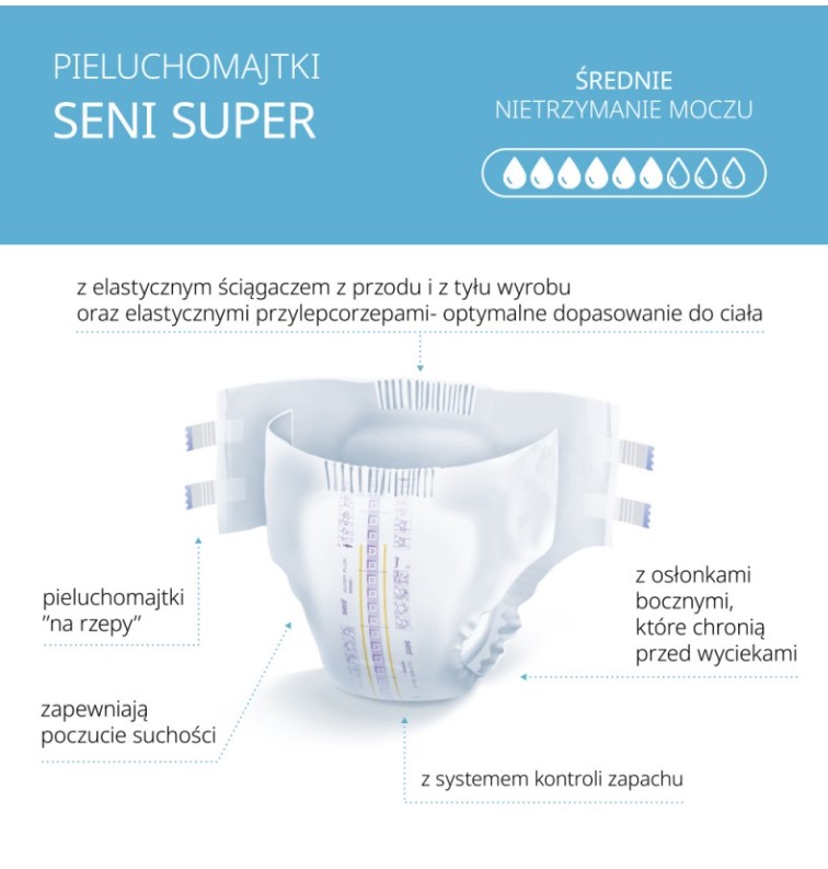 Scutece pentru adulți Super Seni LARGE 10 buc