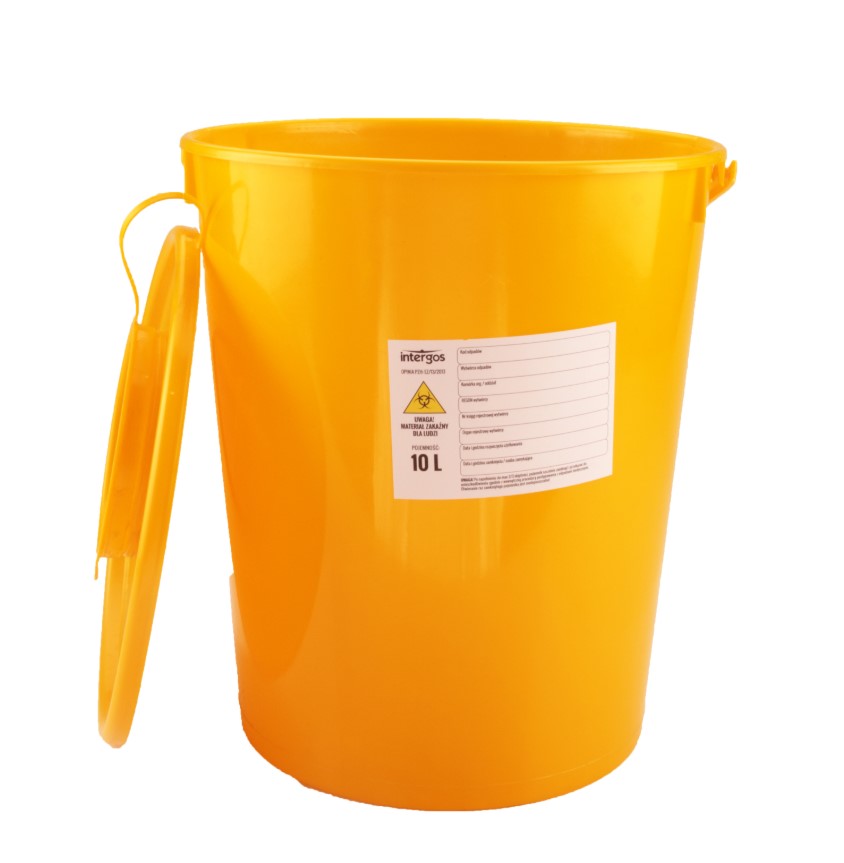Coș de deșeuri medicale 10L galben 1pc