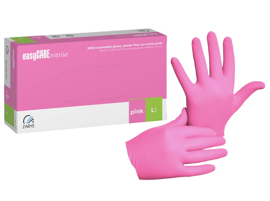 Roz L 100pcs mănuși de nitril fără pudră EasyCare