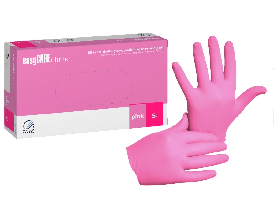 Roz S 100pcs mănuși de nitril fără pudră EasyCare