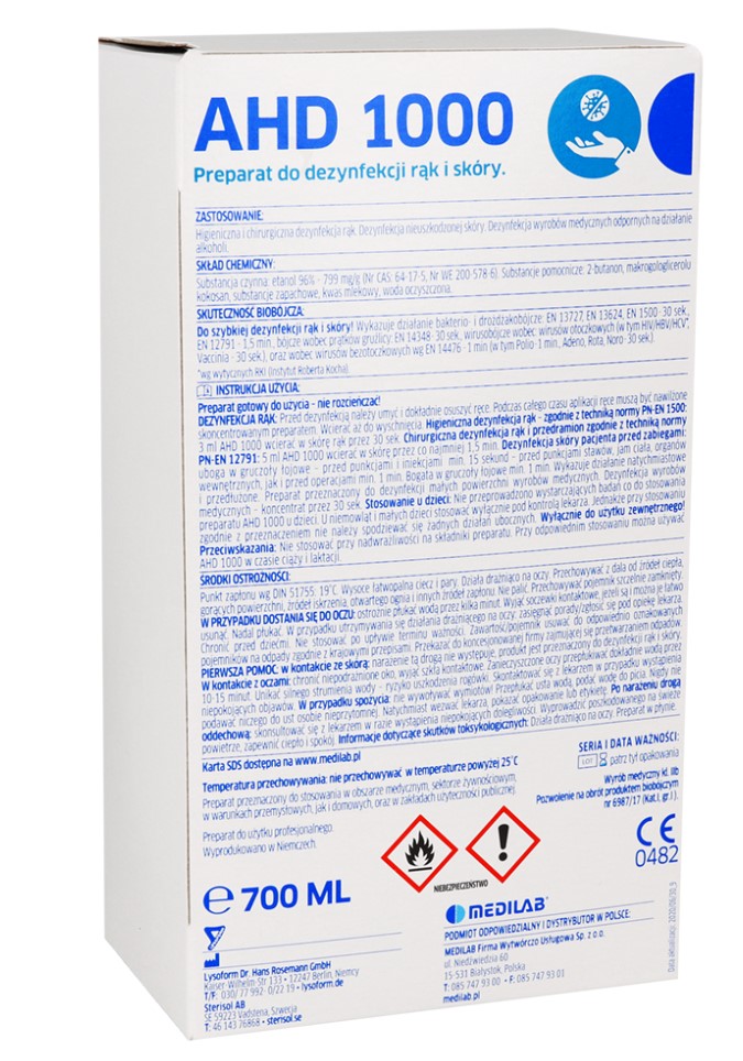 AHD 1000 700ml stersol dezinfecție mâini