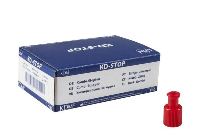 Dop pentru seringi Luer-Lock sterile COMBI roșu 100pcs