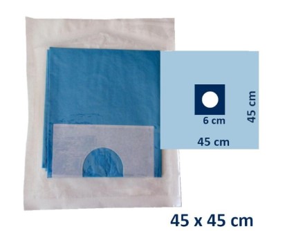 Pânză sterilă ALPHAtex REF AT-NFFA-S 1 45 *45cm cu gaură centrală adezivă de 6cm 1 buc