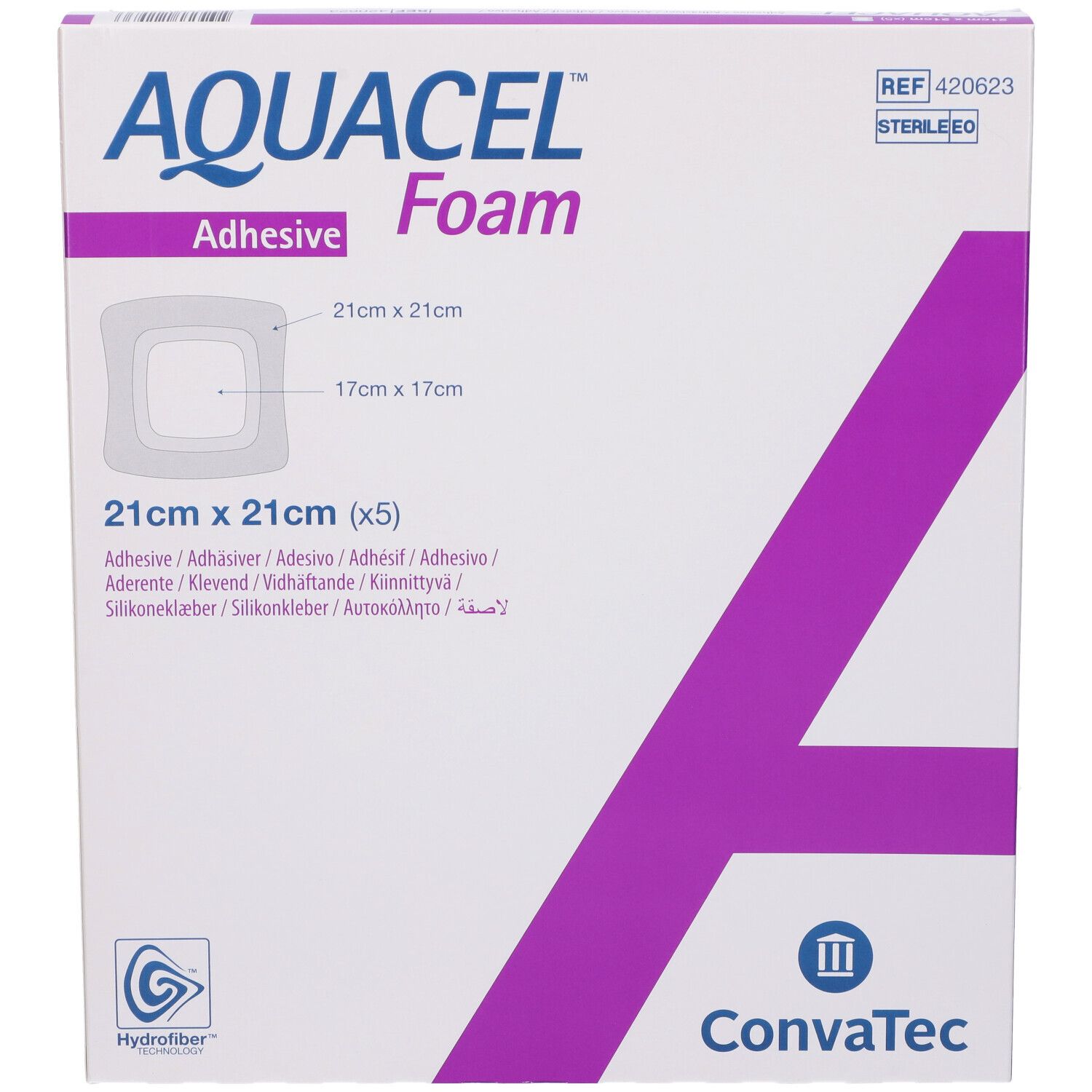 Aquacel Spumă adezivă 21 * 21cm pansament din spumă multistrat 1pc