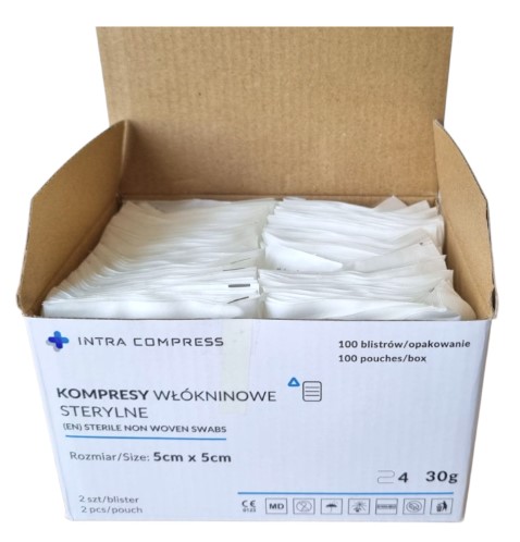 Compresă sterilă nețesută 4W 5*5cm 2pcs blister 100pcs