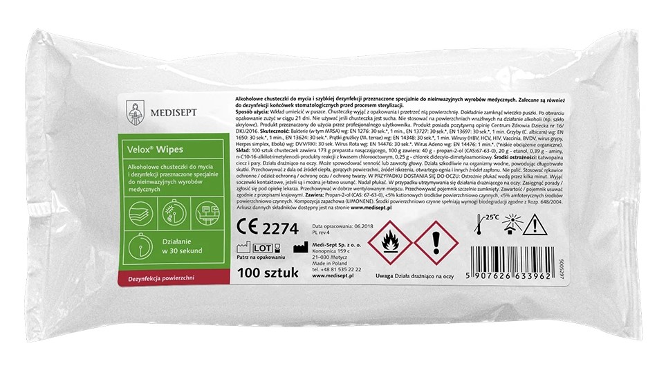 Șervețele Velox de reumplere șervețele cu alcool 100pcs