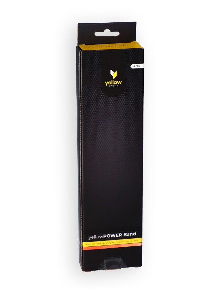 Exercitare cauciuc galbenPOWER Band portocaliu rezistență 16-29 kg - Imagine 2