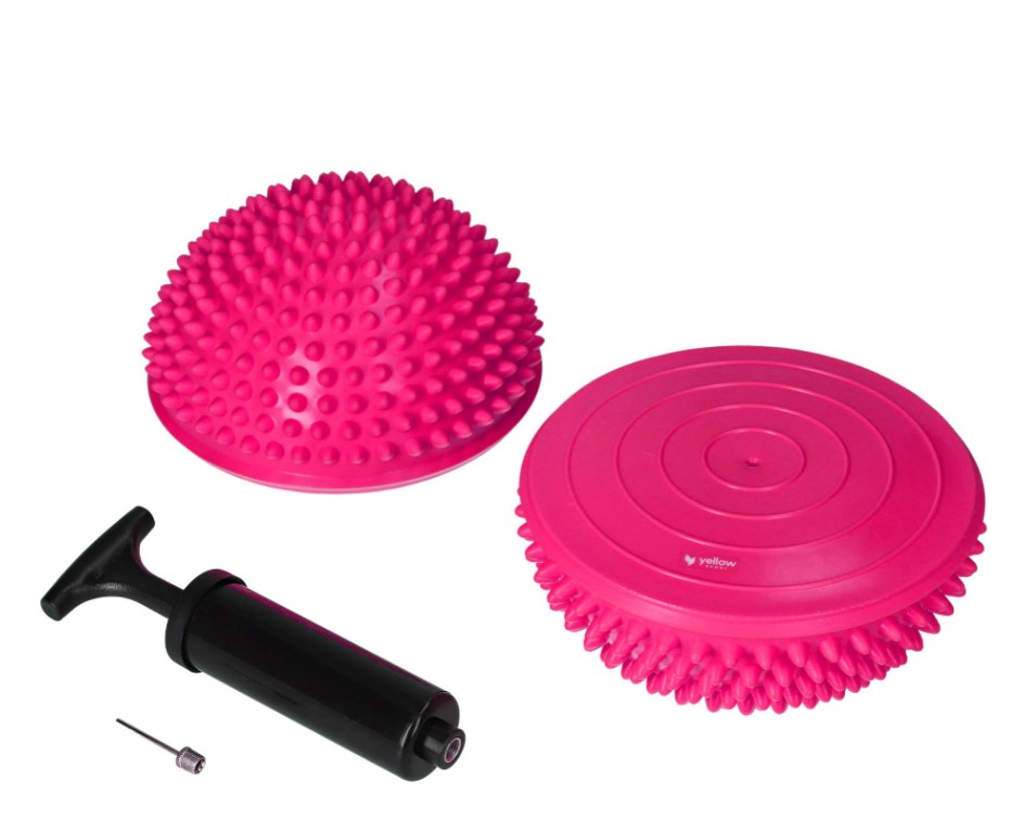 Pernă senzorială/hemisferă galbenăBALANCE roz 2pcs