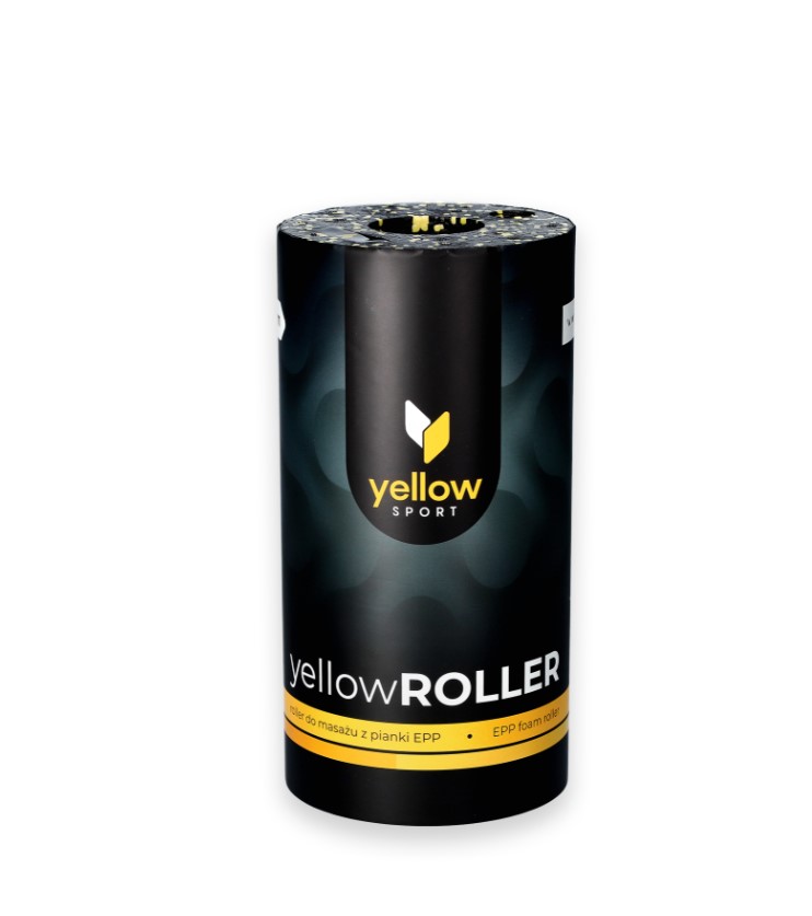 Role de masaj YellowROLLER negru și galben 30cm