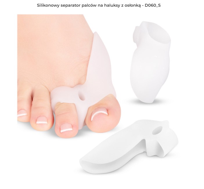 Hallux valgus - Separator D060 1pc silicon deget de la picior separator pentru hallux valgus cu capac