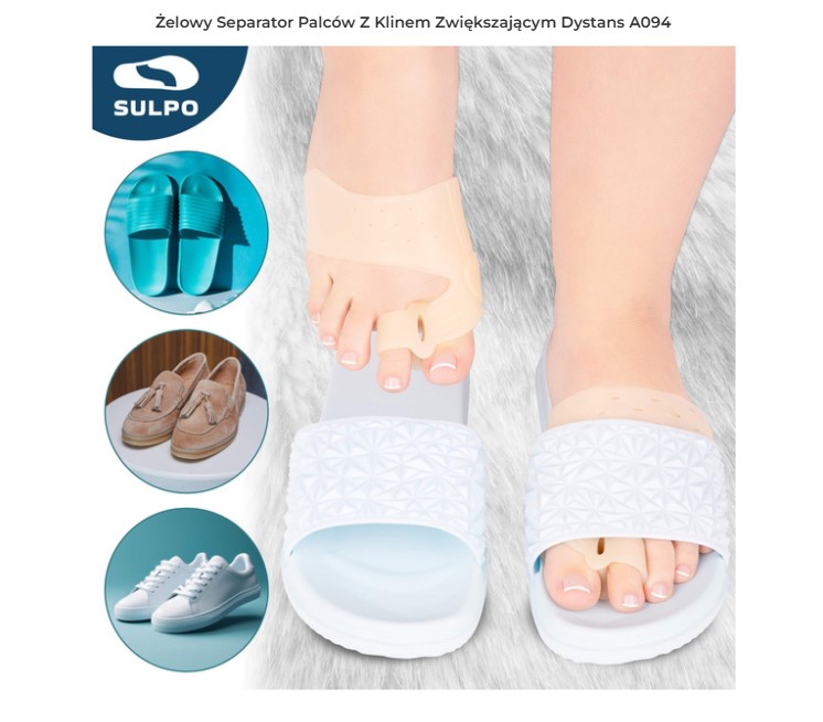 Hallux valgus - Separator A094_S 1 buc gel separator deget de la picior cu pană pentru creșterea distanței - Imagine 2