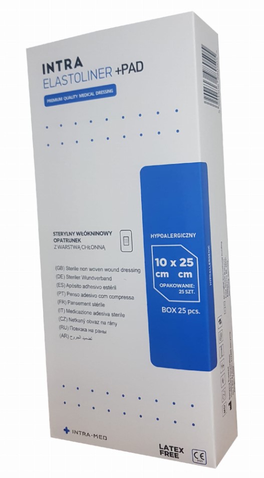 Pansament cu tampon absorbant ELASTOLINER+PAD 10cm x 25cm 25pcs