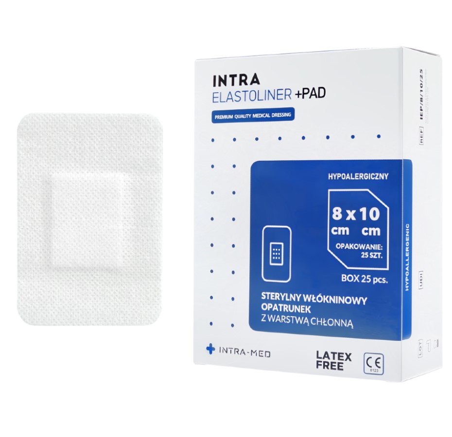 Pansament cu tampon absorbant ELASTOLINER+PAD 8cm x 10cm 25pcs