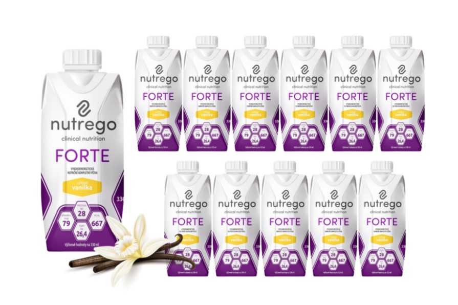 Nutrego Forte 12x330 ml Vanilie dietă hipercalorică și hiperproteică