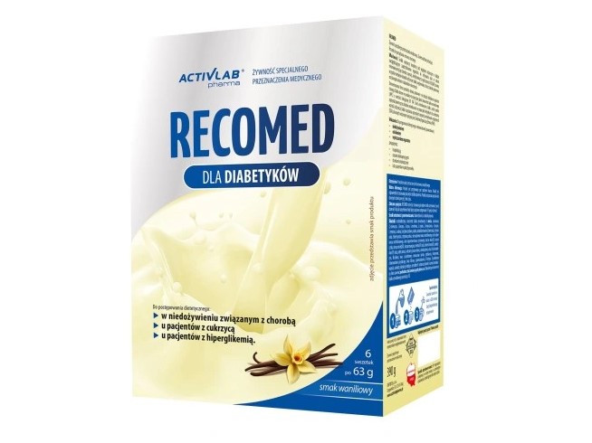 RecoDiab cocktail nutrițional vanilie 6x77g 1pc PENTRU DIABETICI