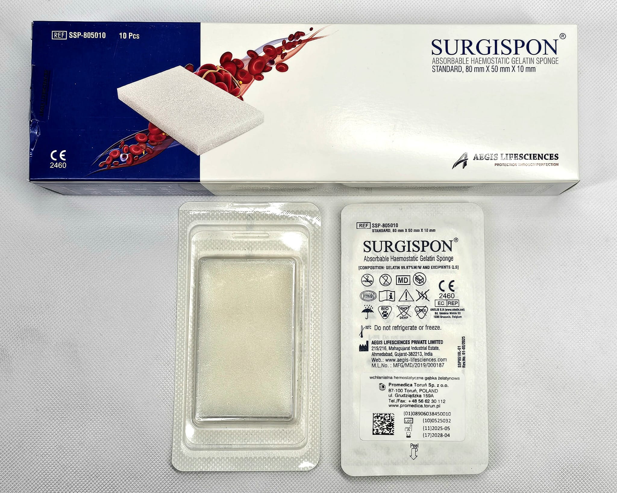Surgispon 8cm* 5cm* 1cm 1pc burete de gelatină cu efect hemostatic