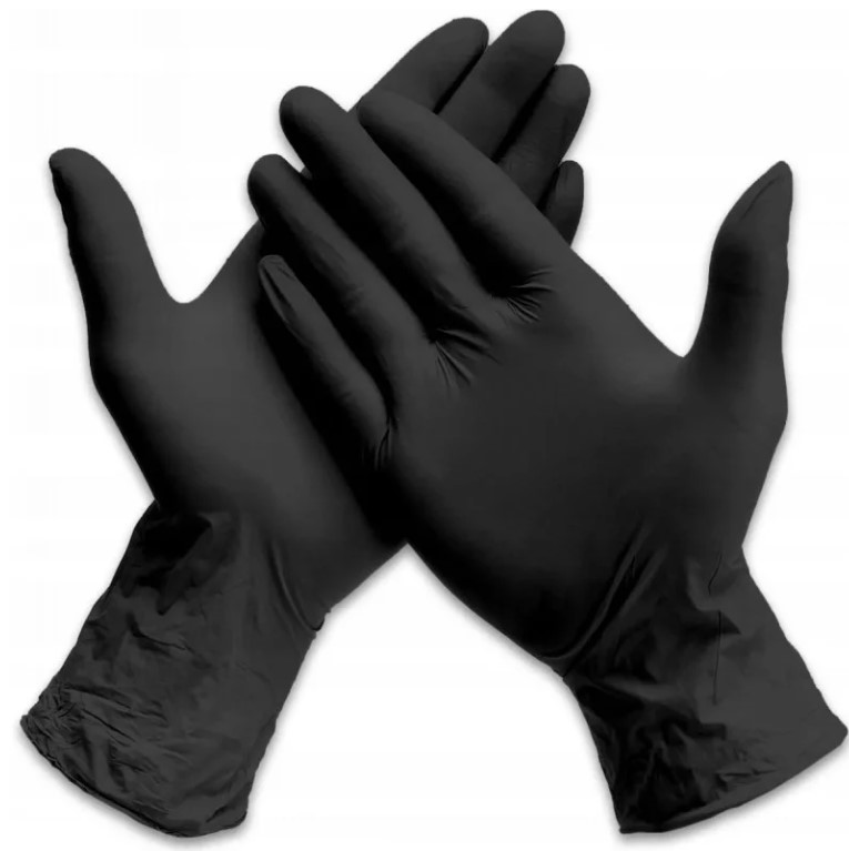 Negru M 100pcs mănuși de nitril fără pudră