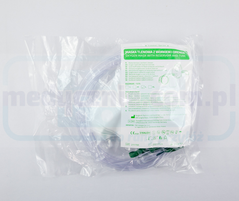 Mască de oxigen cu sac și tub M pentru copii