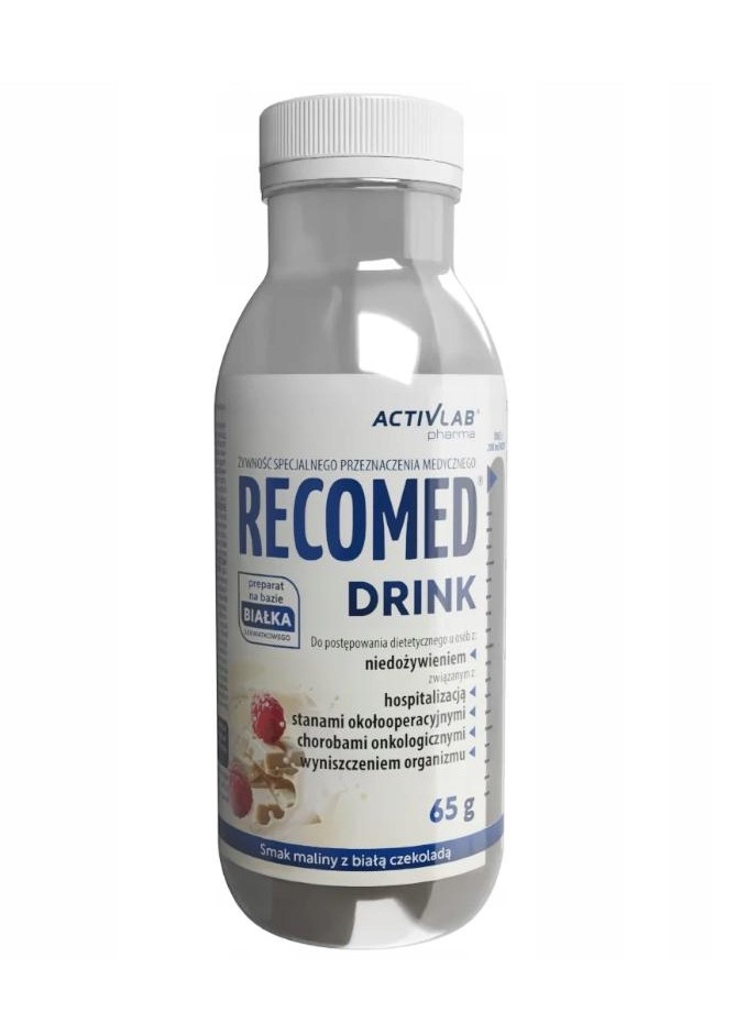Recomed Drink 65g ciocolată albă cu zmeură