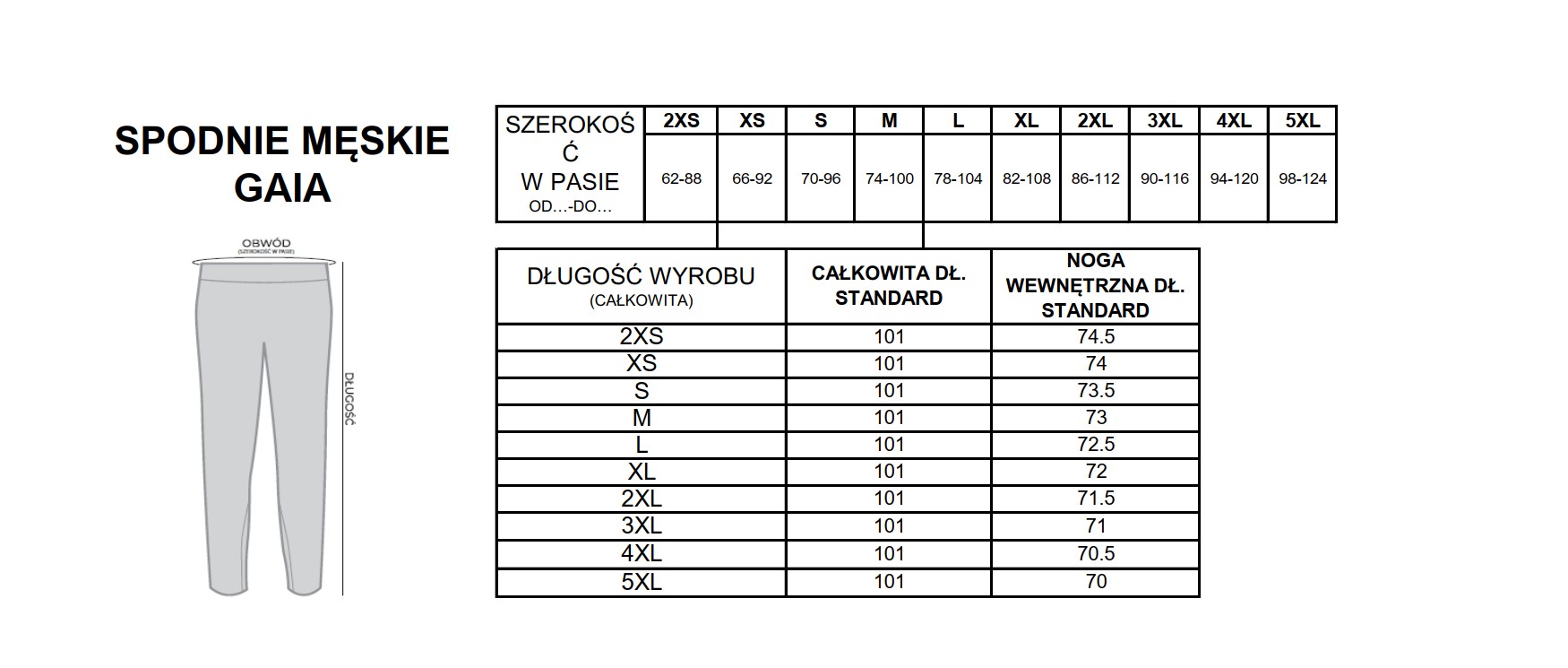 Pantaloni medicali pentru bărbați GAIA negru 5XL