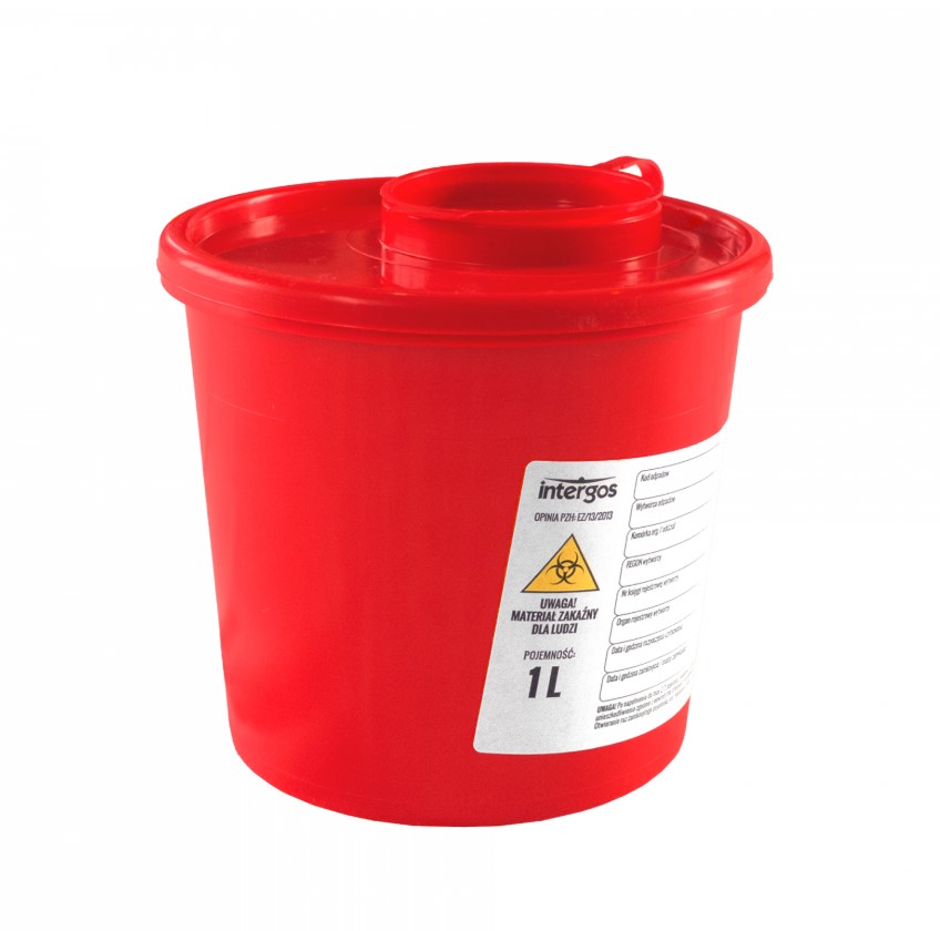 Container pentru deșeuri medicale 1L rotund 1pc