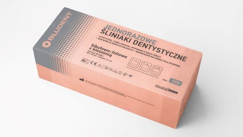 Bavetă dentară cu buzunar 100pcs somon Mustaf Dental - Imagine 2