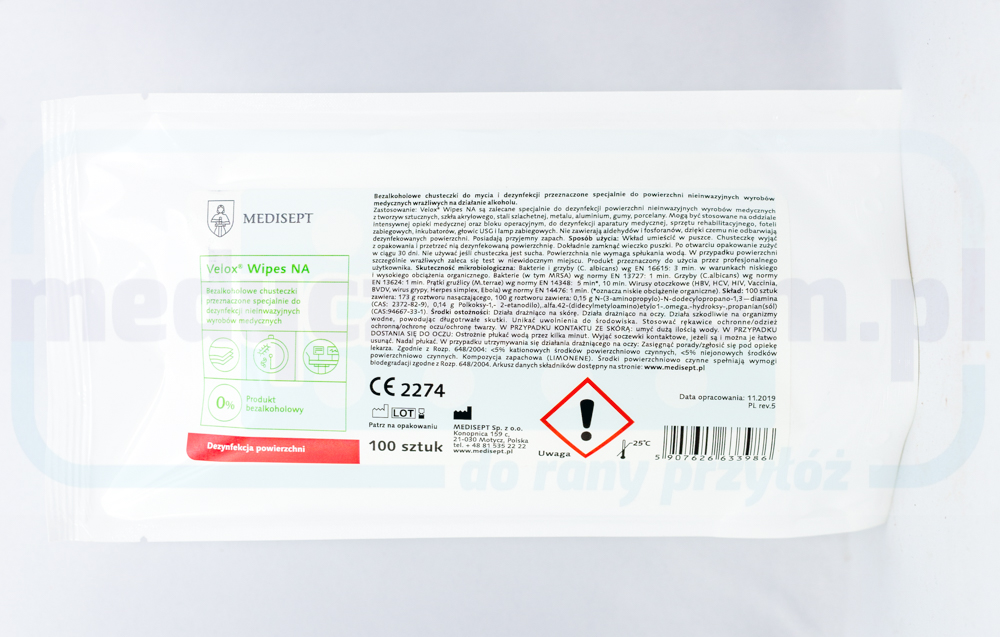 Șervețele Velox NA refill șervețele fără alcool 100 buc.