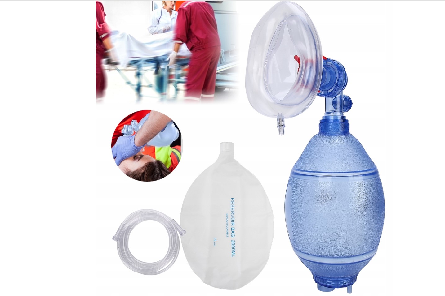 Kit de resuscitare Ambu de unică folosință din PVC pentru adulți - Imagine 2