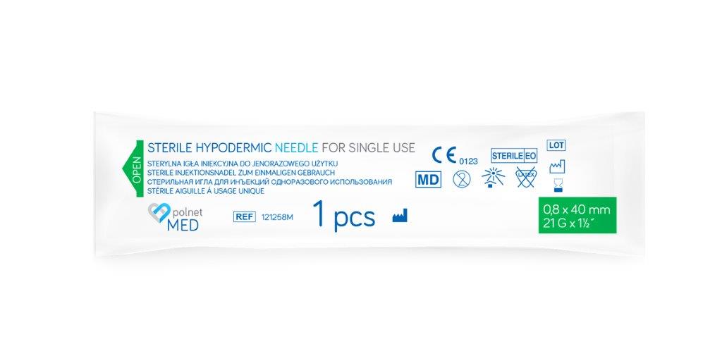 Ace j.u. POLnet-MED 0.8 x 40mm 100pcs - Imagine 2