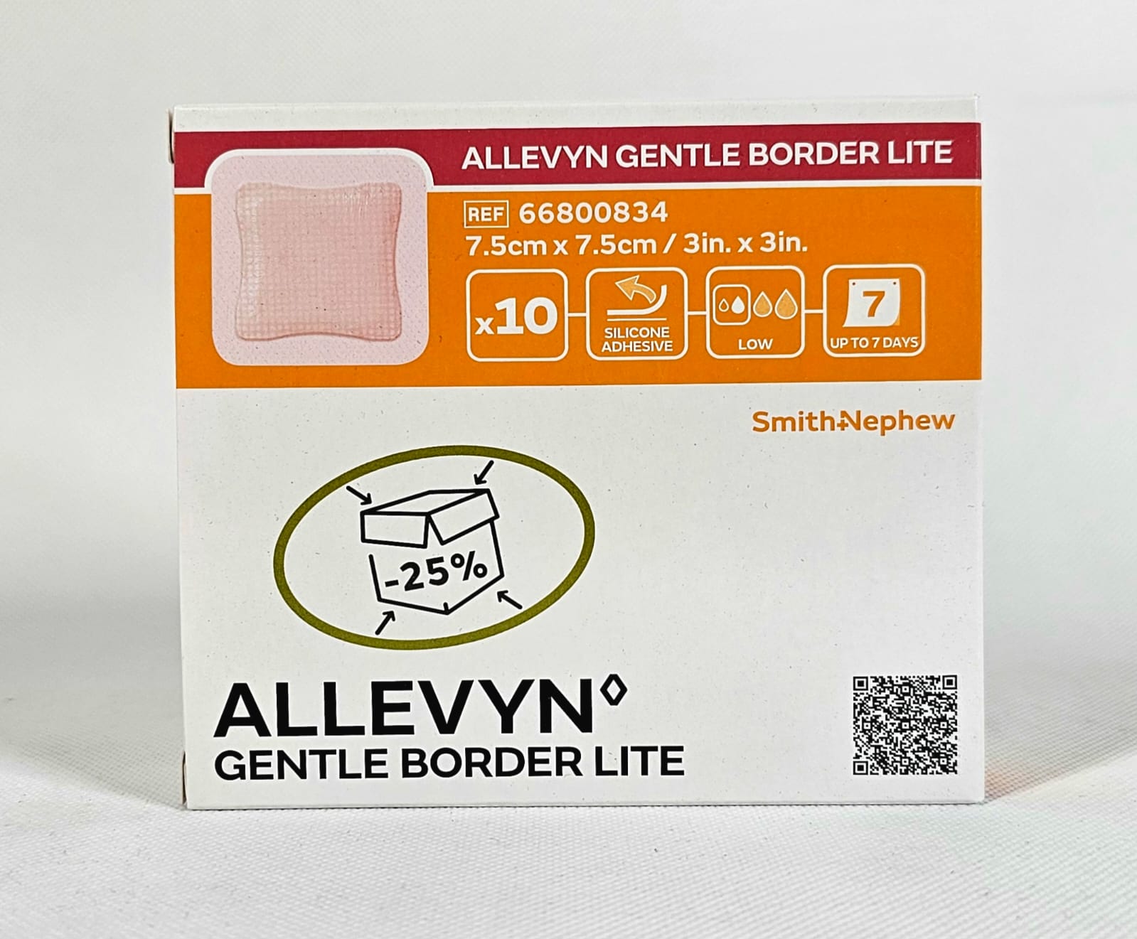 Allevyn Gentle Border Lite 7.5* 7.5cm 1pc