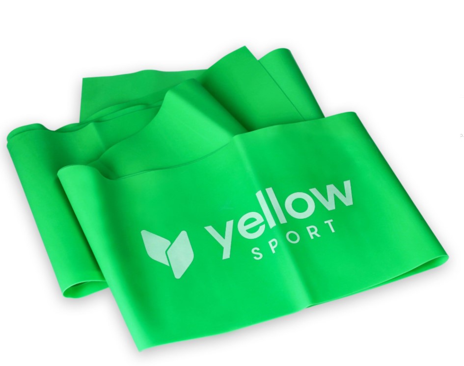 Exercițiu cauciuc galbenFLAT bandă verde rezistență 5-8 kg