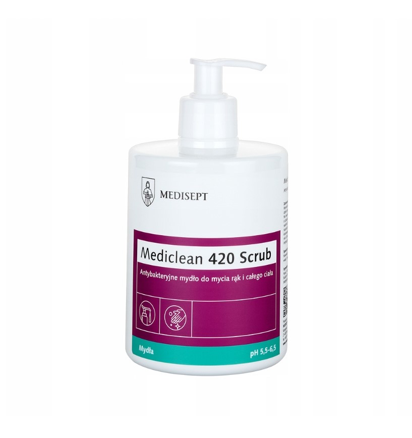 Săpun lichid antibacterian cu pompă 500ml MediClean Scrub