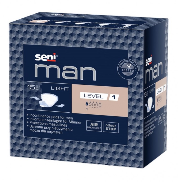 15pcs Seni Man Level 1 Light tălpi urologice pentru bărbați