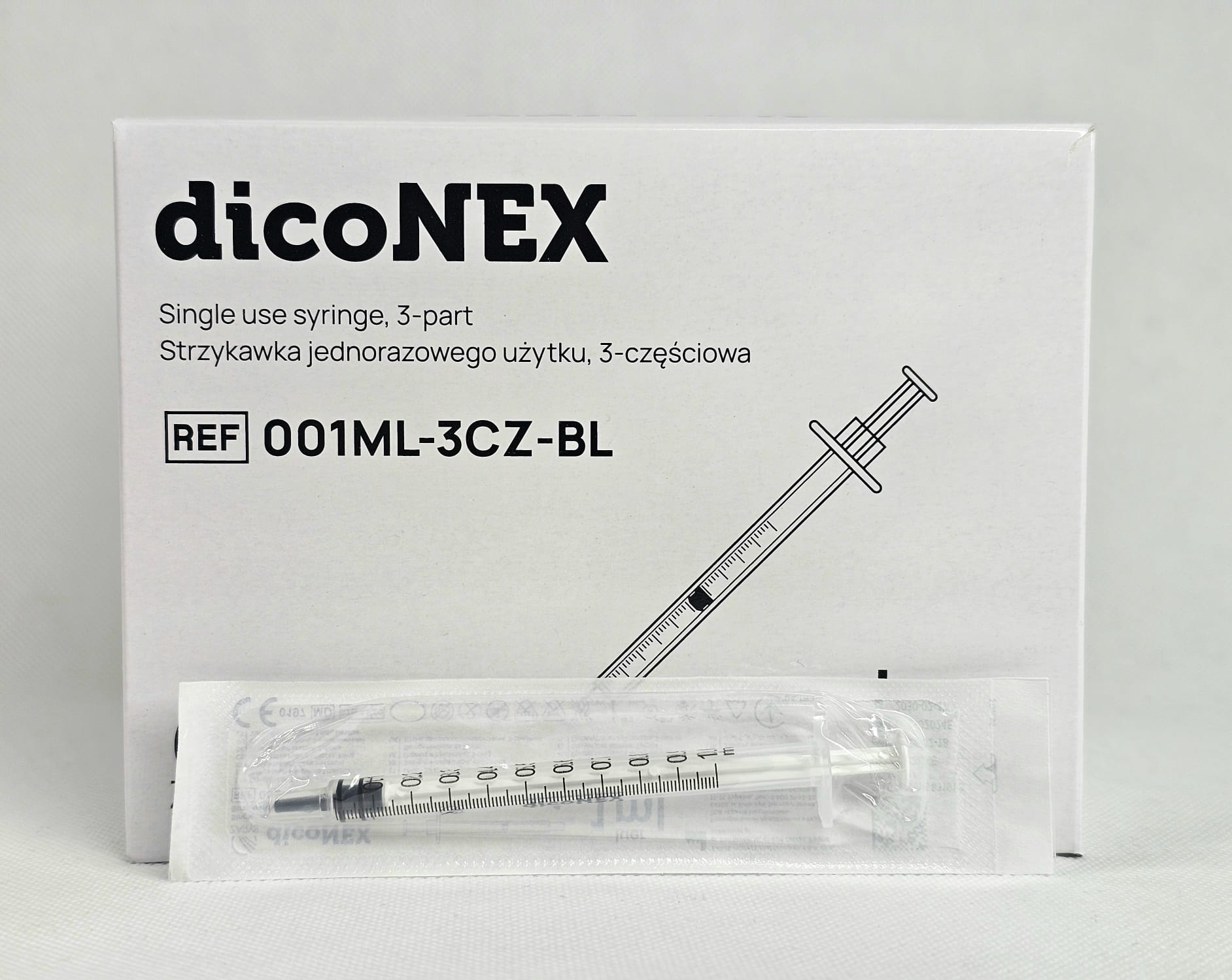 Seringă sterilă i.u. 1ml 3 părți Luer 100pcs discoNEX - Imagine 2